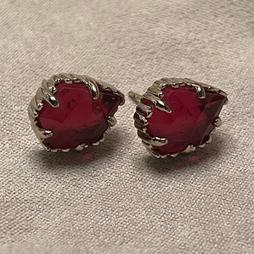 Like new Red & Gold Tessa studs Kendra Scott